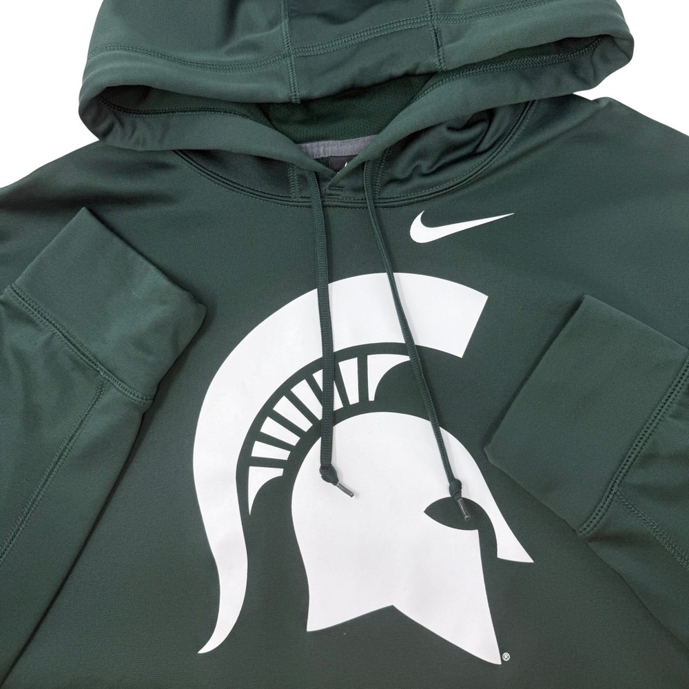 Nike Therma-FIT Michigan State Spartans Hoodie Mens Large Green Pullover